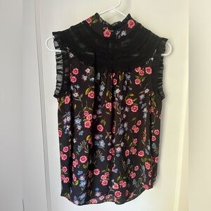 Kate Spade sleeveless floral top with lace size small